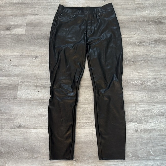 Spanx Faux Leather Like Ankle Skinny Pants Women’s M Black Brown - Picture 2 of 9